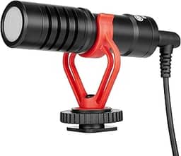 BOYA BY-MM1 Microfone de Vídeo Shotgun, Mini Microfone de Gravação Compacto Universal na Câmera, Condensador Direcional para DSLR, Filmadora, iPhone, Smartphones Android, Mac, Tablet