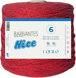 Barbante Parafinado Colorido Para Crochê Fio 6-1kg (VERMELHO)