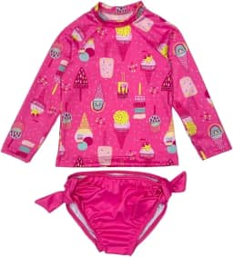 Conjunto Infantil Proteção Solar Uv Praia Blusa Maiô Biquíni