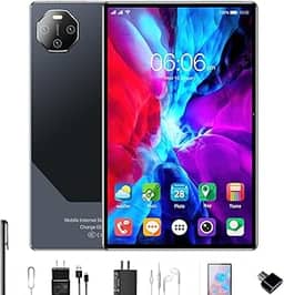 Tablet E70Pro 8 GB de RAM + 256 GB, tela imersiva de 11,6 polegadas, 24 MP + 32 MP,5G, Wi-Fi, Bluetooth, Android 13 octa-core (Preto)