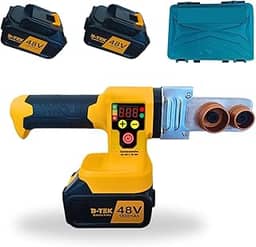 Termofusora Soldadora de Tubos PPR/PB/PE/PV, 0-320 Graus, Portátil com Bateria, Bivolt, Máquina Solda Tubo Termofusora Profissional PPR Recarregável