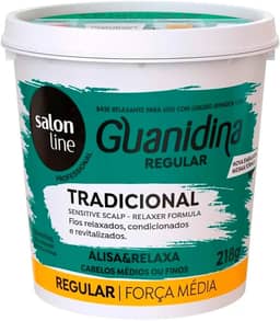 Salon Line Guanidina Tradicional Relaxante Capilar para Cabelos Médios e Finos, 218g