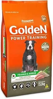 Ração Golden Power Training para Cães Adultos Sabor Frango e Arroz, 15kg Premier Pet Para Todas Grande Adulto,