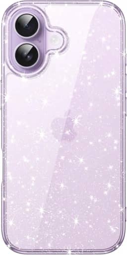 JETech Capa Glitter para iPhone 17 6,3 Polegadas, Case Protetora de Telefone à Prova de Choque com Brilho Brilhante, Fofa e Brilhante para Mulheres e Meninas (Roxo)