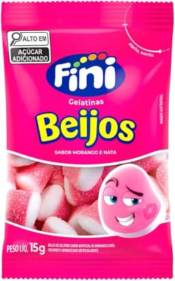 AMOTAOS Balas De Gelatina Beijos De Morango Fini Com 12 Unidades (1 pacote)