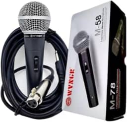 Microfone Dinamico Com Cabo 5M Profissional Sm-58 Wvngr Amplificador/Karaokê/Conferências