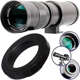 Ultimaxx Kit de lentes 420-800 mm f/8.3-16 Super HD com zoom teleobjetiva manual para Canon EOS 9000D 800D 760D 750D 700D 1300D 1200D T100, 4000D, 3000D, 2000D, 1500D DSLR