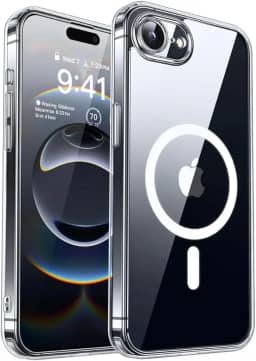 FIT IT Capa Magnética para iPhone 16e, Compatível com MagSafe, TPU Slim, Proteção para Câmera, Transparente (Transparente)