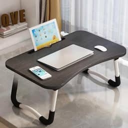 Mesa Dobrável Multifuncional para Notebook Apoio Cama e Sofá Ideal para Home Office Portátil (Preto)