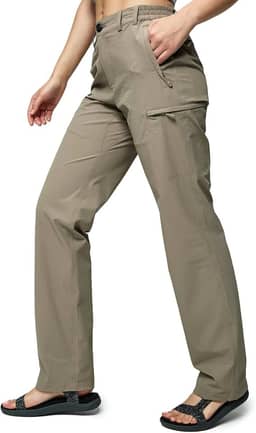 Calça cargo feminina com 6 bolsos, secagem rápida, tática, para caminhada ao ar livre, leve, elástica e resistente à água