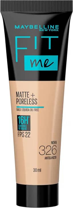 Base Líquida Maybelline NY Fit Me Matte FPS 22 Cor 326 (Antiga N220), 30ml