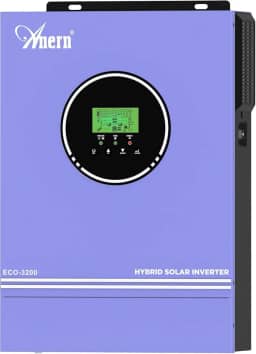 Inversor Híbrido Solar de 3200W, Inversor de Onda Senoidal Pura 24V CC a 220-230V CA, Controlador de Carga Solar MPPT de 80A Integrado, Adequado Para Bateria de Gel de Chumbo-ácido de Lítio de 24V