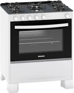 SUGGAR FOGÃO NEO COOK BRANCO MESA DE VIDRO 5 BOCAS ACENDIMENTO AUTOMÁTICO FGV510BR