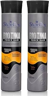 Kit Shampoo e Condicionador Force Hair Biotina Force Hair Shine Blue Para Cabelo Fraco Quebradiços Fortalecimento Capilar
