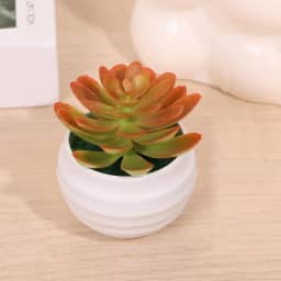 1 pacote com mini plantas suculentas artificiais de aloe - plantas falsas em vasos de toque real com vasos de cerâmica, decoração de mesa pequena para casa, escritório, mesa e prateleira (vermelho)
