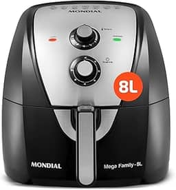 MONDIAL Fritadeira Sem Óleo Air Fryer 8L, Preto/Inox, 1900W, 220V - AFN-80-BI