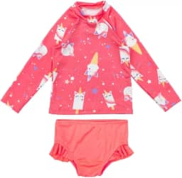 Conjunto Praia Menina Biquíni C/Proteção Solar Uv Infantil