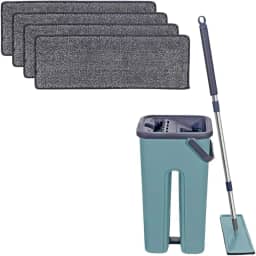 Mop Flat Limpa Esteriliza Vassoura e Rodo 360º + 4 Refil Microfibra