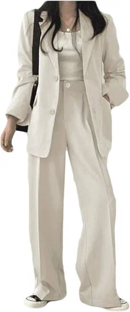 Terno Calças Terno Jaqueta Feminina Slim Casual