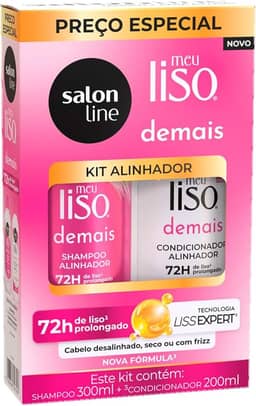 Kit Shampoo e Condicionador, Salon Line, Meu Liso Demais, Vegano - Para Cabelos Lisos, 2 Unidades