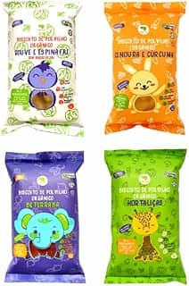 Kit 4 Biscoitos de Polvilho Crilancha: Hortaliças, Cenoura, Beterraba, Espinafre