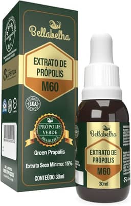 Bellabelha Extrato de Própolis Verde M60 | 30mL | Extrato Alcoólico com Alta Concentração, Produto Natural
