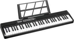 61 teclas teclado piano dois modos de energia para crianças iniciantes com modo de ensino, MIDI/Bluetooth, 200 tons/ritmos, 80 demonstrações, preenchimento, velocidade, sustentação, vibrato