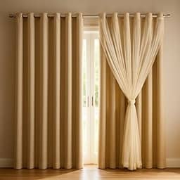 Cortina Blackout com Voil Elegante para varão Simples Ilhós Cromado - 2,80m x 2,30m - Decoração para sala e quarto