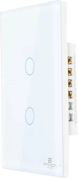 Interruptor Inteligente Touch 1,2,3 e 6 Botões Teclas 4x2 e 4x4 Alexa Google Wifi App Tuya Pandaplus Controle de Voz Automação Bivolt (Branco 2 Botões)