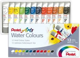 Aquarela Wfrs à Base de Água Pentel Arts 12 Cores