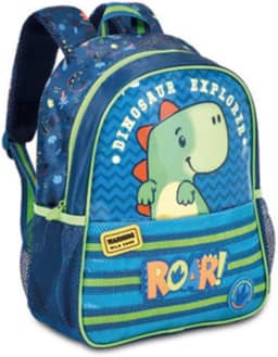 Mochila Infantil Dinossauro Escolar Clio Pequena | Mochila de Costas Dino Verde com Estampa Fofa | Zíper de Metal e Alças Reguláveis | Ideal para Creche e Educação Infantil