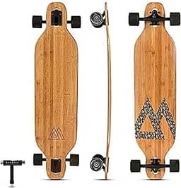 Magneto Skate Longboards de fibra de carbono de bambu para cruzeiro, esculpir, estilo livre, downhill e dança | Truques de kicktails Carver Drop Through | Ótimo para adolescentes, adultos, homens e mulheres