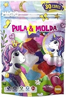 Massinha de Modelar Pula e Molda 30 Cores Unicórnio 300g