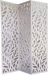 Biombo 3 Folhas 129X180cm Mdf Modelo 27 Branco Vazado