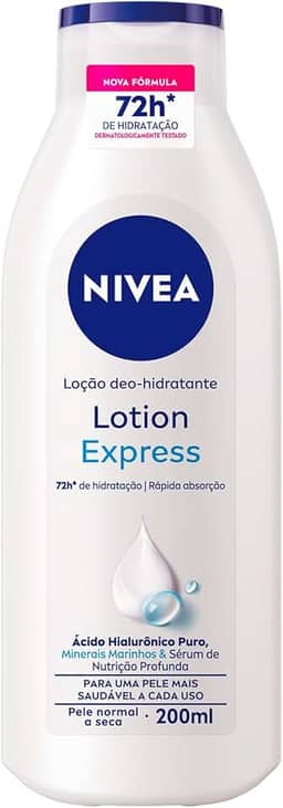 NIVEA Loção Hidratante Corporal Lotion Express - Loção Hidratante com textura leve que hidrata profundamente, protege do ressecamento e auxilia na regeneração da pele - 200ml