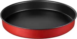 Forma Redonda Rochedo Bolo Perfeito 30cm, Vermelha, Revestimento Antiaderente, Fácil de Desenformar, Cozimento Uniforme, Não Gruda e Livre de PFOA