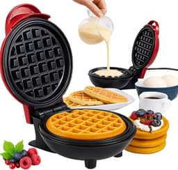 Máquina de Waffles Pequena 110v - Prática e Simples de Operar Perfeita para um Café da Manhã Ágil Superfície Antiaderente e Prepara em Poucos Minutos Ideal para Lanches e Doces Artesanais - Premium