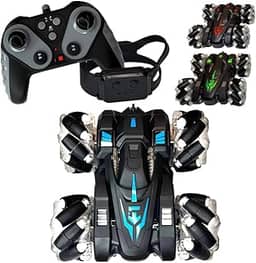 Carro de Controle Remoto Inteligente 9 Funções Maluco Gira 360 Graus Rápido Recarregavel om Luzes LED e Efeitos Sonoros Acrobacias Off-road Brinquedo para Crianças