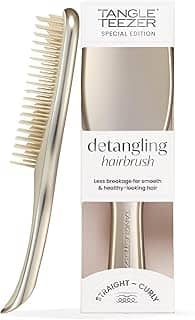 Tangle Teezer - Escova de cabelo desembaraçadora The Ultimate Detangler Chrome para todos os tipos de cabelo. Ideal para usar em fios molhados. Cor: Neo Gold