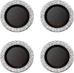 Kit (4* Pcs) Película Câmera Strass Diamonte Redmi Note 14 Pro/Note 14 Pro+ Plus/Poco X7 5G - Protetor da Lente Anti Risco (PRATA)