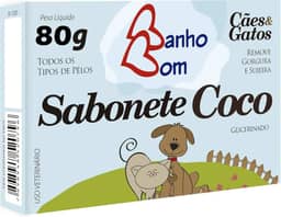 Sabonete Coco Banho Bom Cães e Gatos 80 g