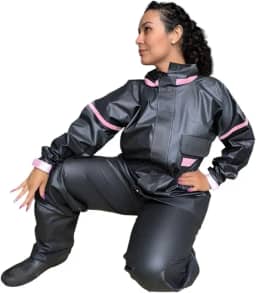 Capa de Chuva Feminina PVC Impermeável Motoqueira Flexível Motos Confortável Barata Par de Meia
