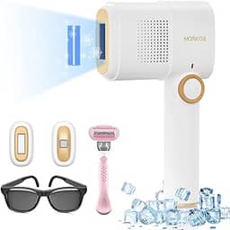 MORKOS IPL Depilador de luz de pulso 999,999 Flashes, depilação a laser 2 modos de 5 níveis, remoção a laser indolor para rosto, braços, pernas, axilas, depiladora a laser mulher e homem