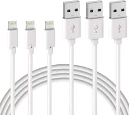 Quntis Cabo iPhone 2m [Certificado MFi], Kit 3 Cabo USB A para Lightning, Cabo de Carregamento Rápido Compatível com iPhone 14 13 12 11 Pro Max X 8 7 6 Plus SE iPad Airpods, Branco