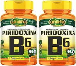 Vitamina B6 (Piridoxina) - 2 unidades de 60 Cápsulas - Unilife