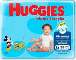 Fralda Huggies Tripla Proteção G - 28 Fraldas