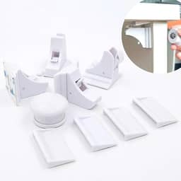 Trava magnética (Kit 12 unidades) para gavetas e portas de armários, segurança para bebês e crianças - LionLemon Store