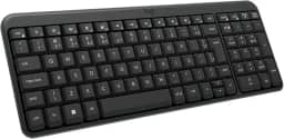 Teclado Sem Fio Logitech K250 Bluetooth com Conectividade Rápida e Fácil, Design Compacto, Teclado Numérico, Layout ABNT2, Teclas Resistentes a Derramamentos, Compatível com PC e Mac - Grafite