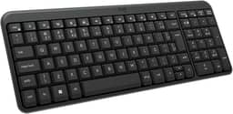 Teclado Sem Fio Logitech K250 Bluetooth com Conectividade Rápida e Fácil, Design Compacto, Teclado Numérico, Layout ABNT2, Teclas Resistentes a Derramamentos, Compatível com PC e Mac - Grafite