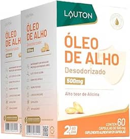 Óleo de Alho, Lauton, com alicina 60 Cápsulas, 2 Unidades